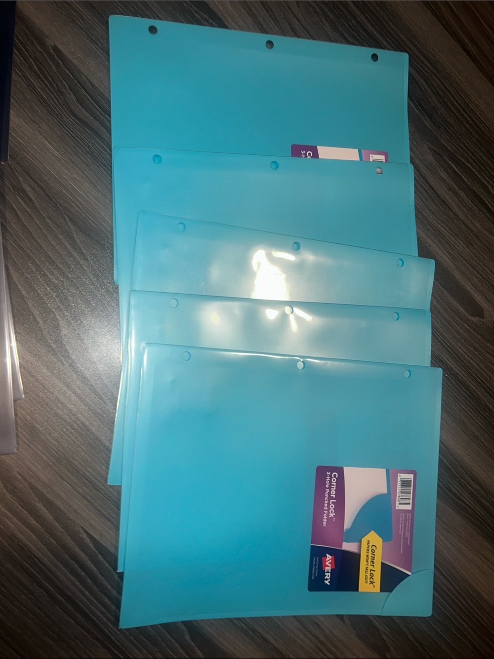 Avery Turquoise Plastic 2-Pocket Folders with Snap Closure (Set)